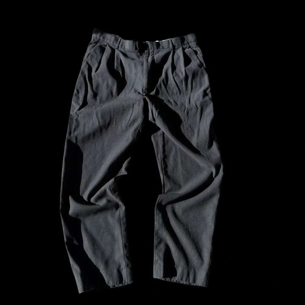 Zanella Bennett Mens Pleated Dress Pants Black Micro‎ Pattern Made in Italy